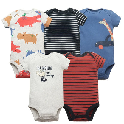 Cotton Summer Girls Bodysuit Set for Newborns