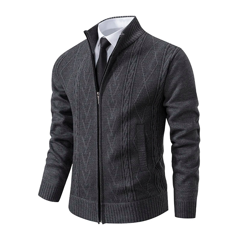Men's Casual Knitted Sweater Coat in Cashmere Blend