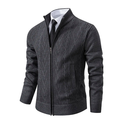 Men's Casual Knitted Sweater Coat in Cashmere Blend