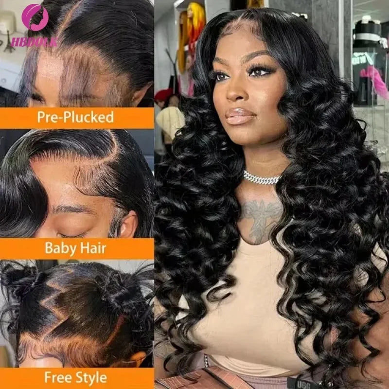 13x6 HD Lace Frontal Wig Human Hair Body Wave Natural Black