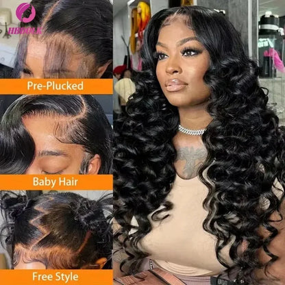 13x6 HD Lace Frontal Wig Human Hair Body Wave Natural Black