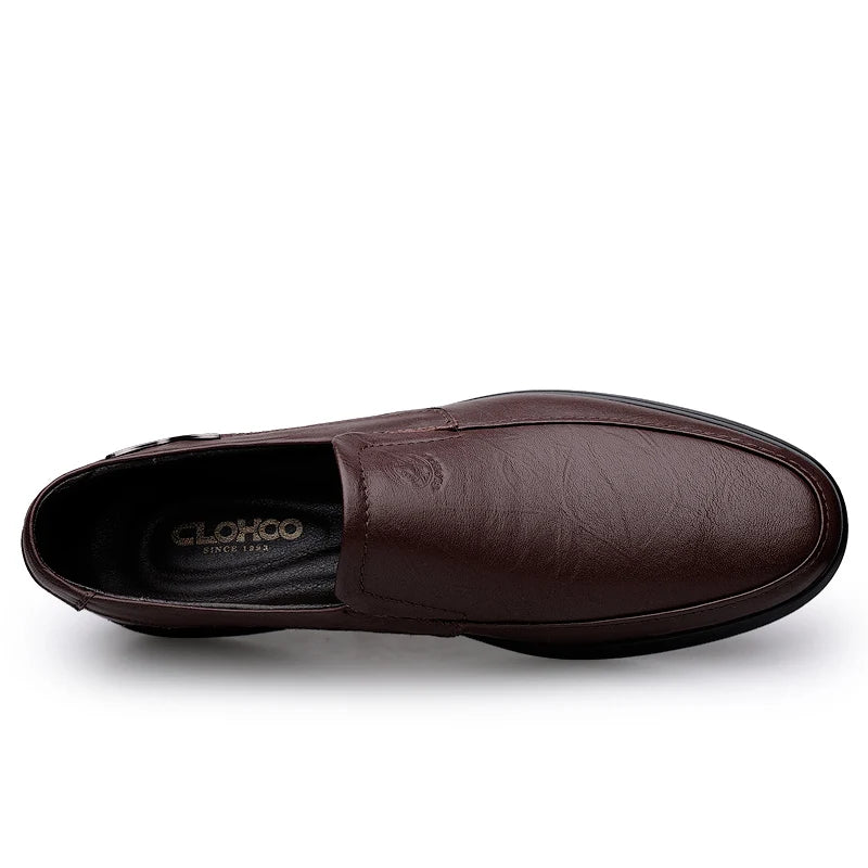 CLOHOO Men's Leather Casual Loafers for Office