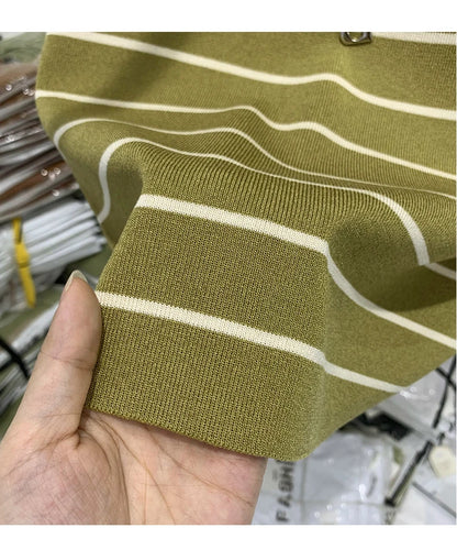 Striped Knit Sleeveless Waistcoat for Women