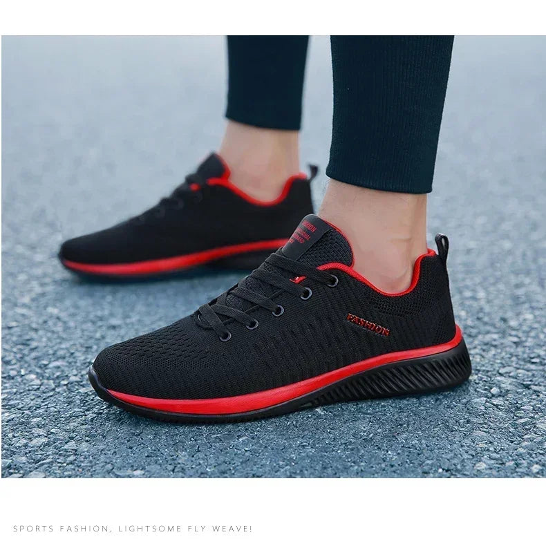 Men's Breathable Knit Running Sneakers Outdoor Gym Shoes