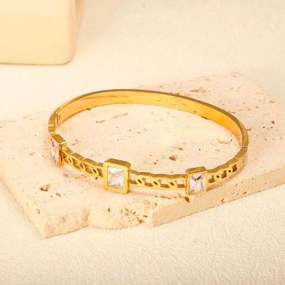Classic Gold Plated Stainless Steel Cuff Bracelet