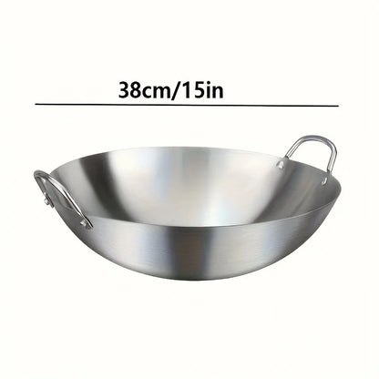 Large Stainless Steel Wok with Dual Handles 30cm