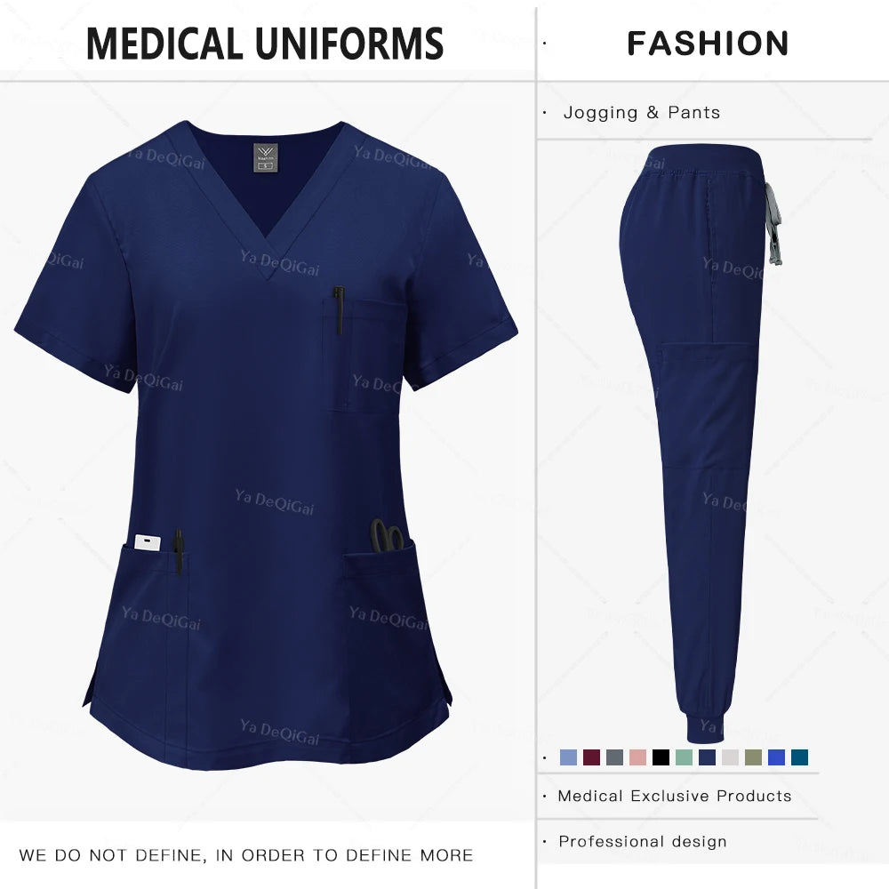 Pink Medical Scrubs Set for Women