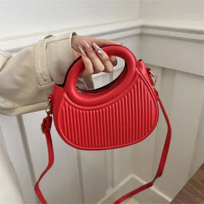 Chic Stripe Crossbody Bag for Women in Synthetic Leather