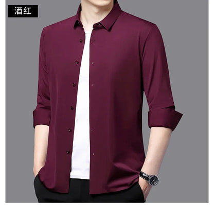 Men's Ultra-Stretch Slim-Fit Long Sleeve Shirt
