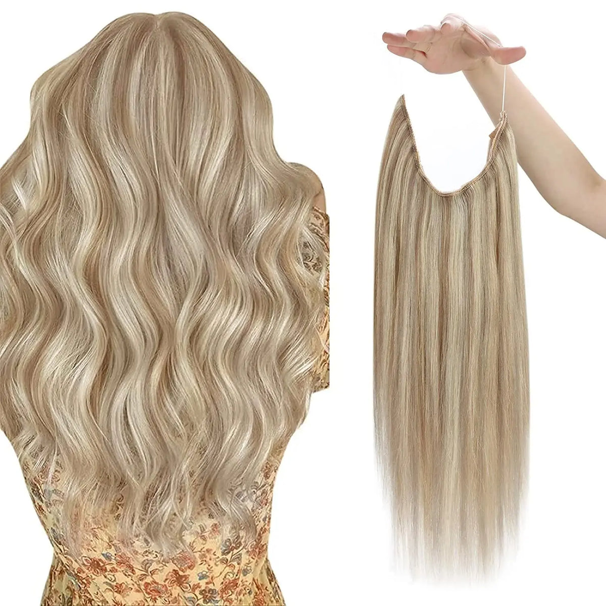 VeSunny Remy Hair One Piece Invisible Wire Extensions