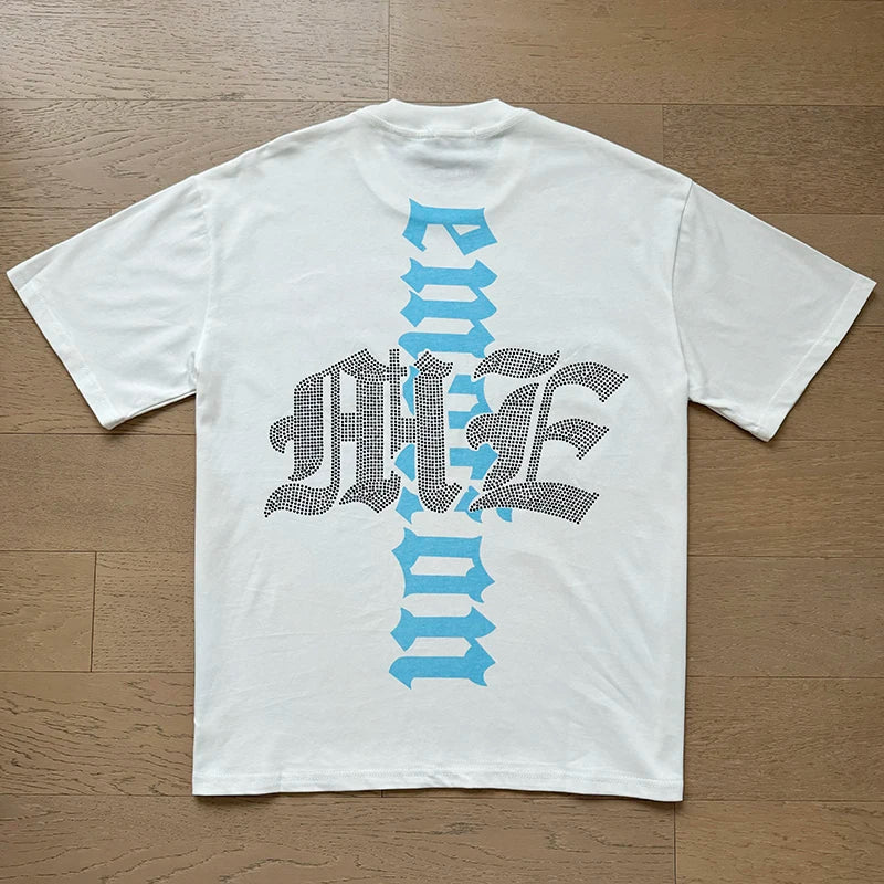Mixed Emotion Cotton T-Shirt for Couples with Angel Print
