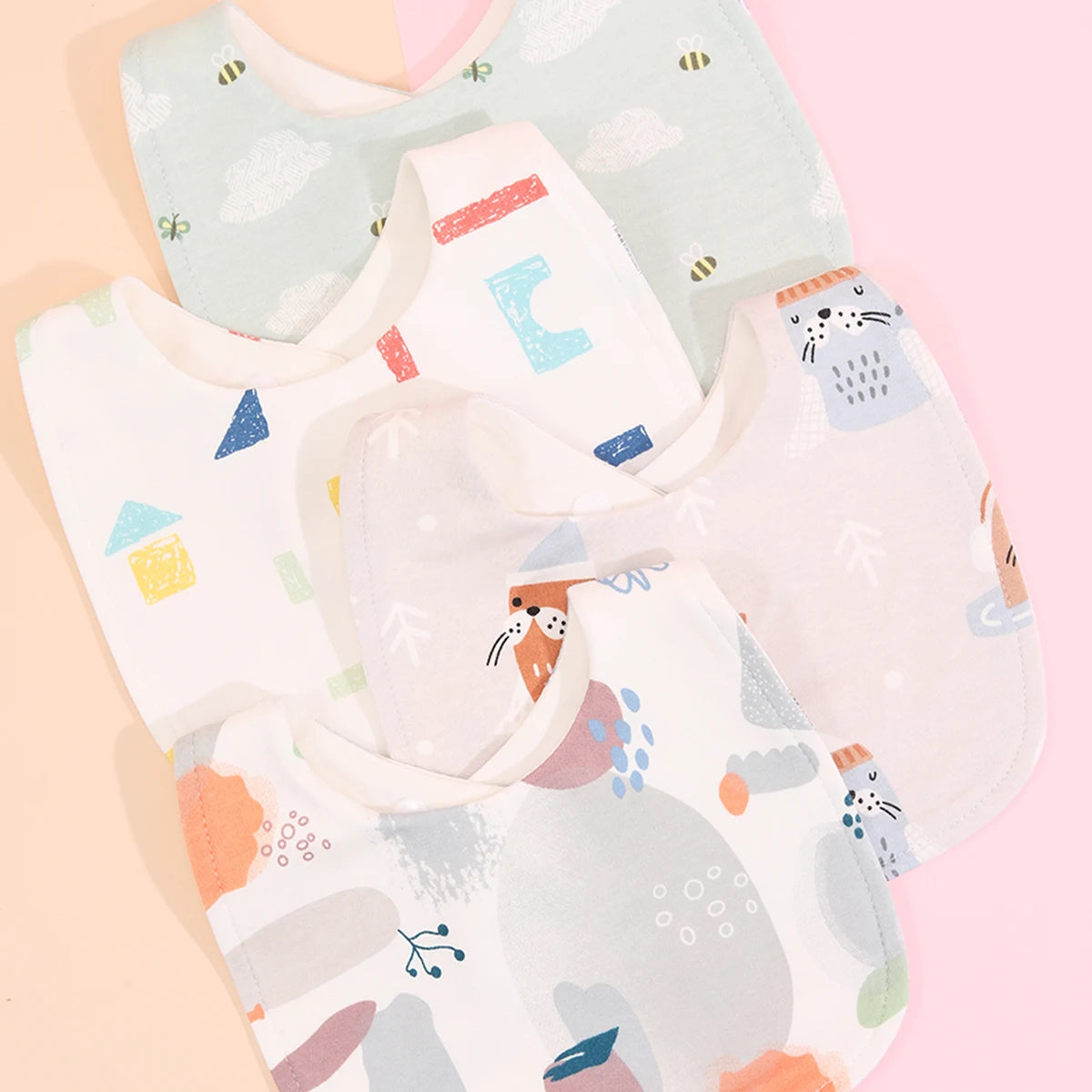 4pcs Cotton Baby Adjustable Bibs Bandana Scarf