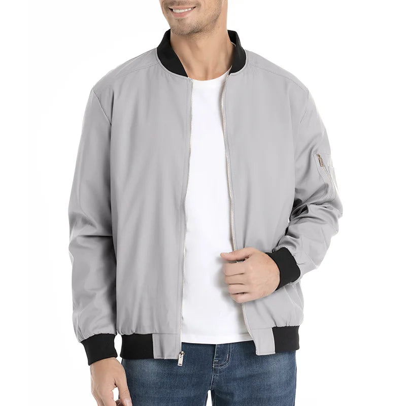 Men's Lightweight Casual Bomber Jacket Polyester