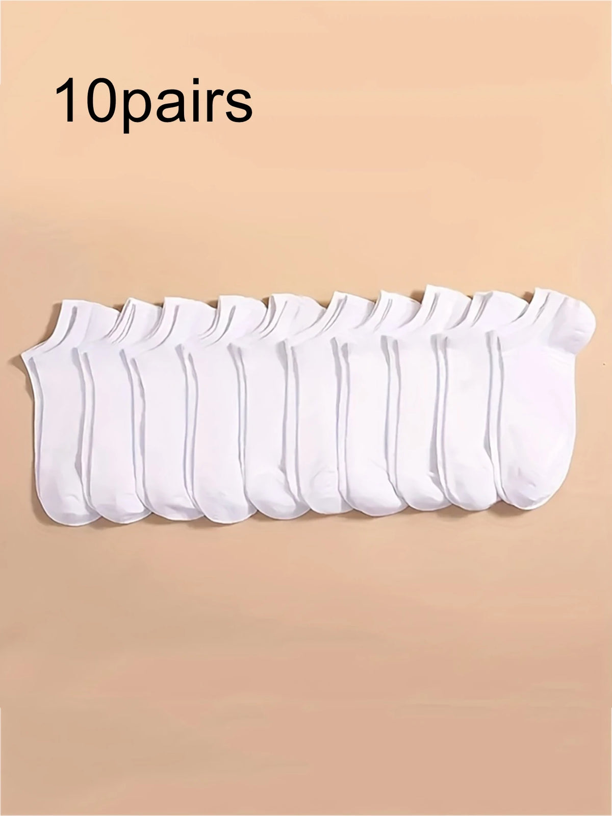 Men's Casual Black Crew Socks - 10 Pairs Polyester
