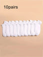 Men's Casual Black Crew Socks - 10 Pairs Polyester