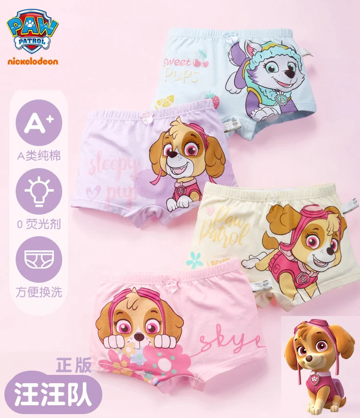 4PCS Paw Patrol Skye Cotton Girls Underwear