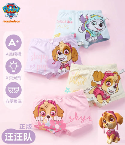 4PCS Paw Patrol Skye Cotton Girls Underwear