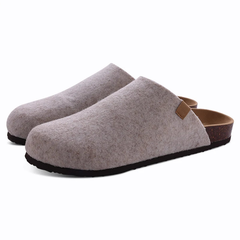 Comwarm Women's Suede Mules Slippers with Cork Insole