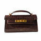 Crocodile Embossed Shoulder Bag in Pu Leather