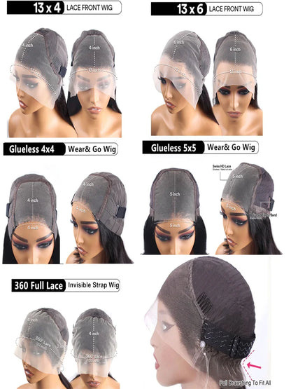 Bone Straight Human Hair Lace Front Wig 360