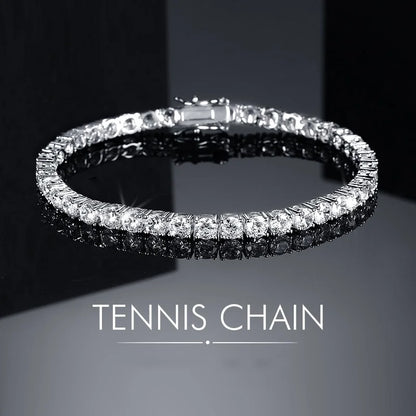 Zircon Tennis Bracelet 925 Silver Plated for Unisex