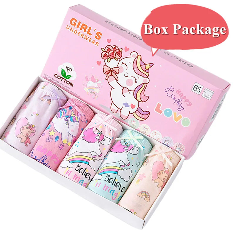 Cotton Girls Panties Rainbow Unicorn Cartoon Briefs