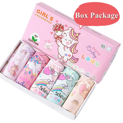 Cotton Girls Panties Rainbow Unicorn Cartoon Briefs