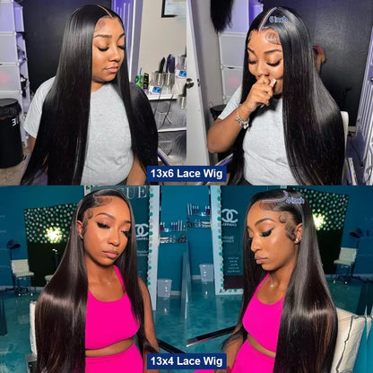Brazilian Straight Human Hair Wig 13x4 Transparent Lace