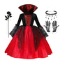 Halloween Vampire Dress for Kids in Scarlet Gothic Style