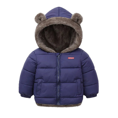 Thick Winter Jacket for Kids Hooded Cotton Outerwear
