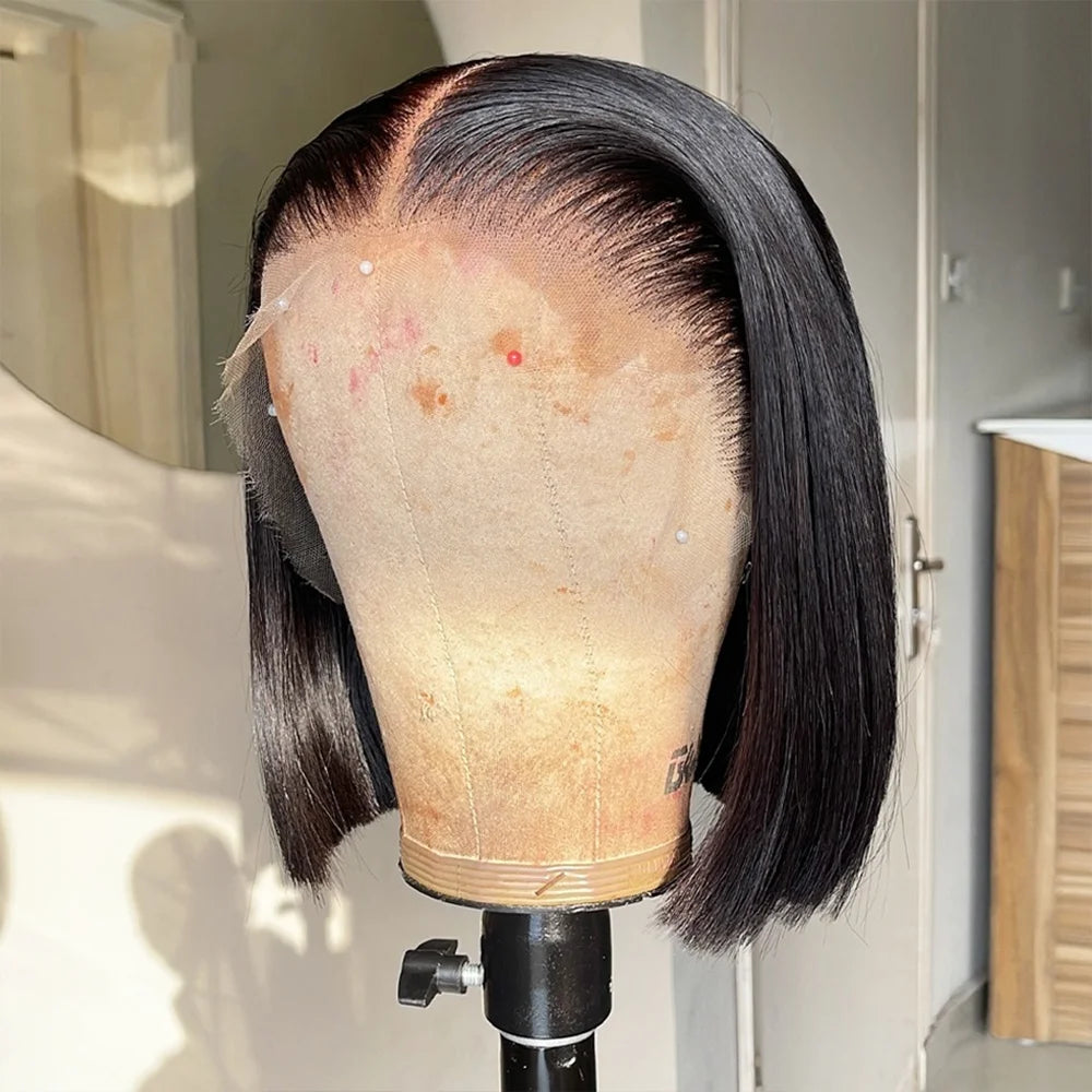 Vietnamese Bone Straight Bob Human Hair Wig 12 14 Inch