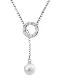Vintage Textured Stainless Steel Necklace