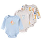 Kiddiezoom 3 Pcs Cotton Long Sleeve Baby Bodysuit
