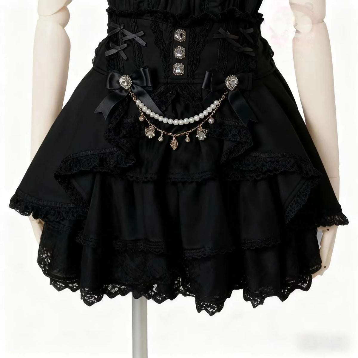 Japanese Sweet Lolita Mini Skirt Women Retro Lace Skirt