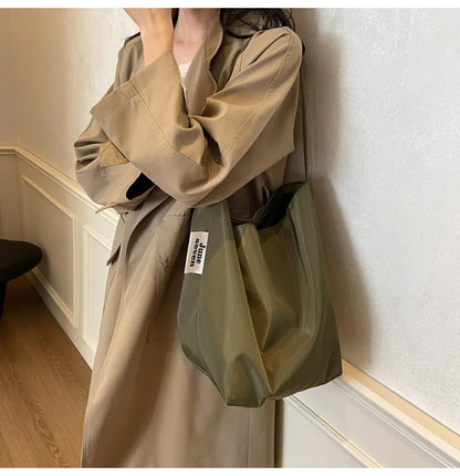 Large Capacity Nylon Tote Shoulder Bag for Women