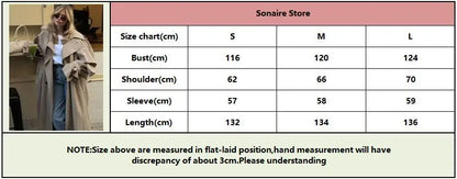 Women's Windproof Trench Coat Loose Fit Overcoat