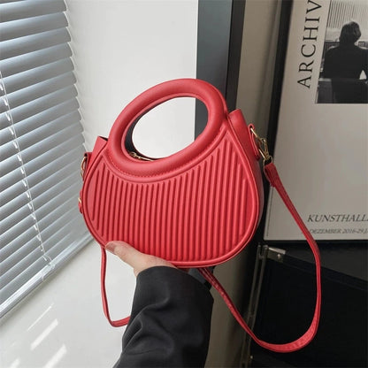 Chic Stripe Crossbody Bag for Women in Synthetic Leather