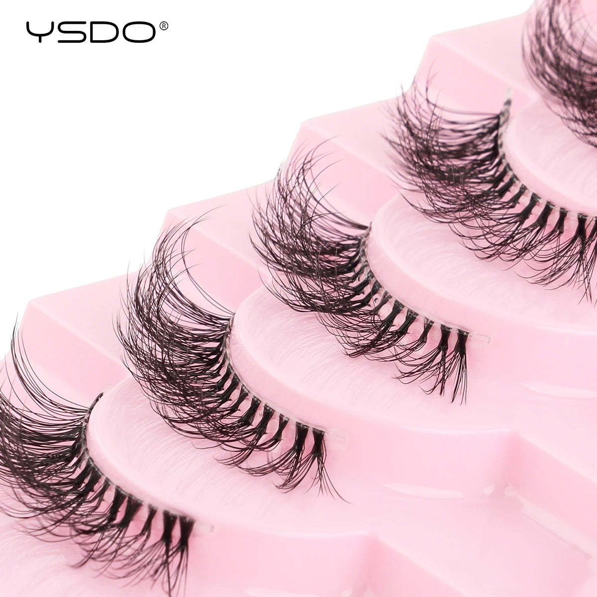 YSDO 5/10 Pairs Natural Soft Black Half Lashes