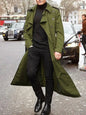 Men's Thin Trench Coat with Epaulets for Spring