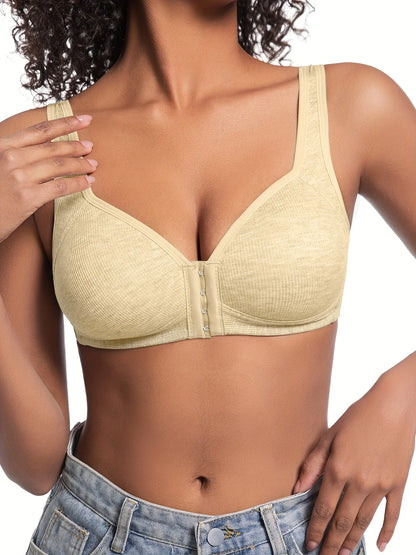 Women's Wire-Free Front Closure Full Coverage Bra