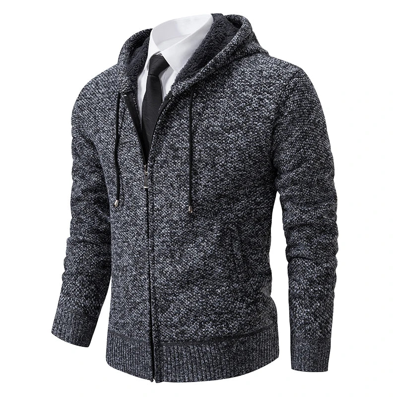 Men's Fleece Zipper Cardigan Casual Sports Coat