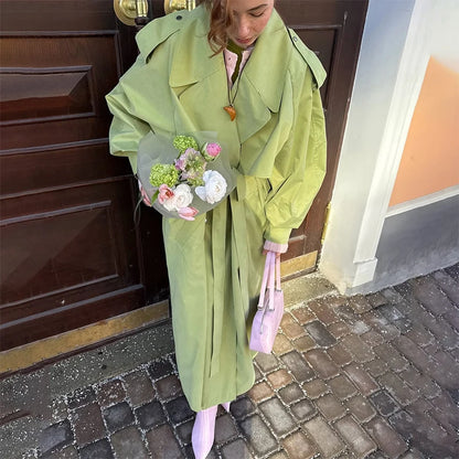 Women's Windproof Trench Coat Loose Fit Overcoat