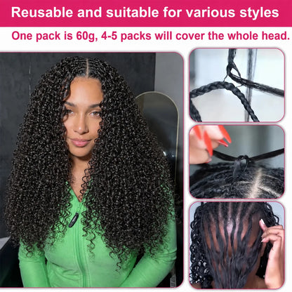 12A Curly Crochet Human Hair Extensions Deep Pixie Curls