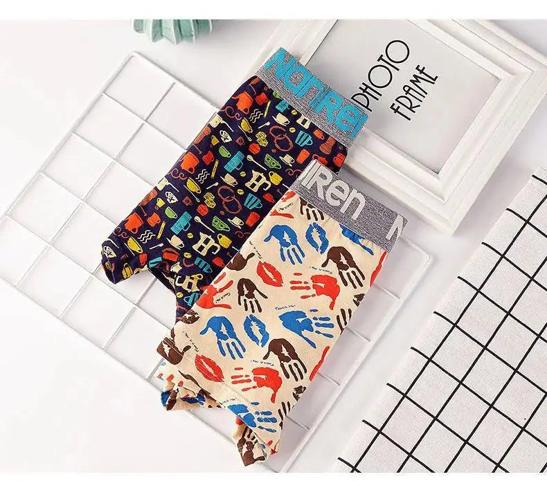 Men's Cotton Boxer Shorts Underwear 4Pcs Set