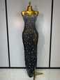 Luxury Rhinestone Mesh Bodycon Dress for Women