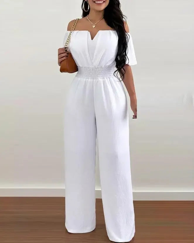 Elegant Off Shoulder Women's Jumpsuit Casual Polyester