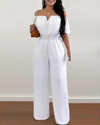 Elegant Off Shoulder Women's Jumpsuit Casual Polyester