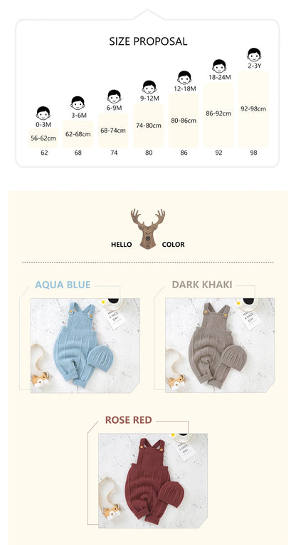 Sleeveless Knitted Baby Romper Set for Newborns