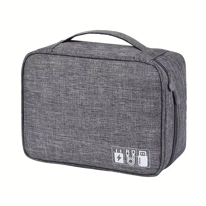 Leather Cable Storage Bag Waterproof Organizer