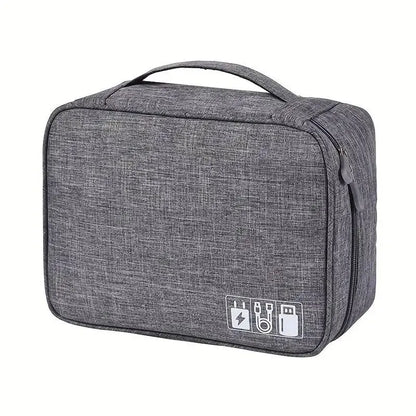 Leather Cable Storage Bag Waterproof Organizer